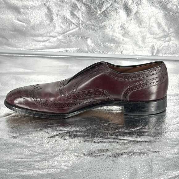 Allen Edmonds McAllister Men’s 12 B Burgundy Leather Wingtip Oxford Dress Shoes main image 14
